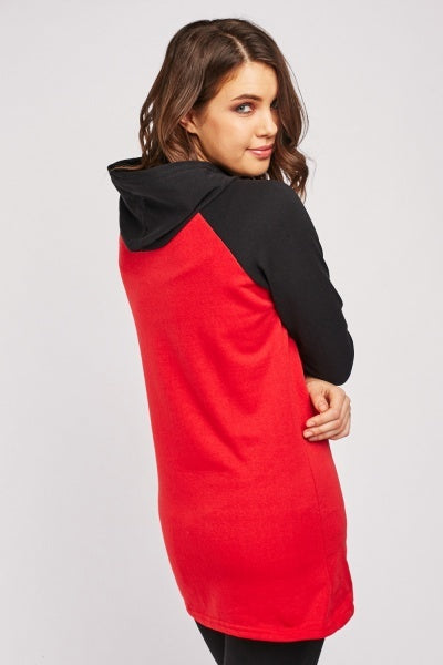 Raglan Sleeve Logo Printed Hoodie