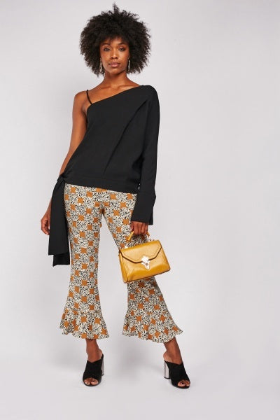 Tie Up Side Asymmetric Blouse