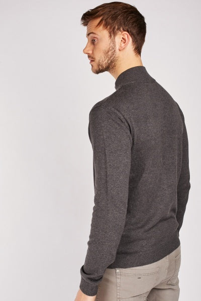 Men's Zip Up Fine Knit Cardigan